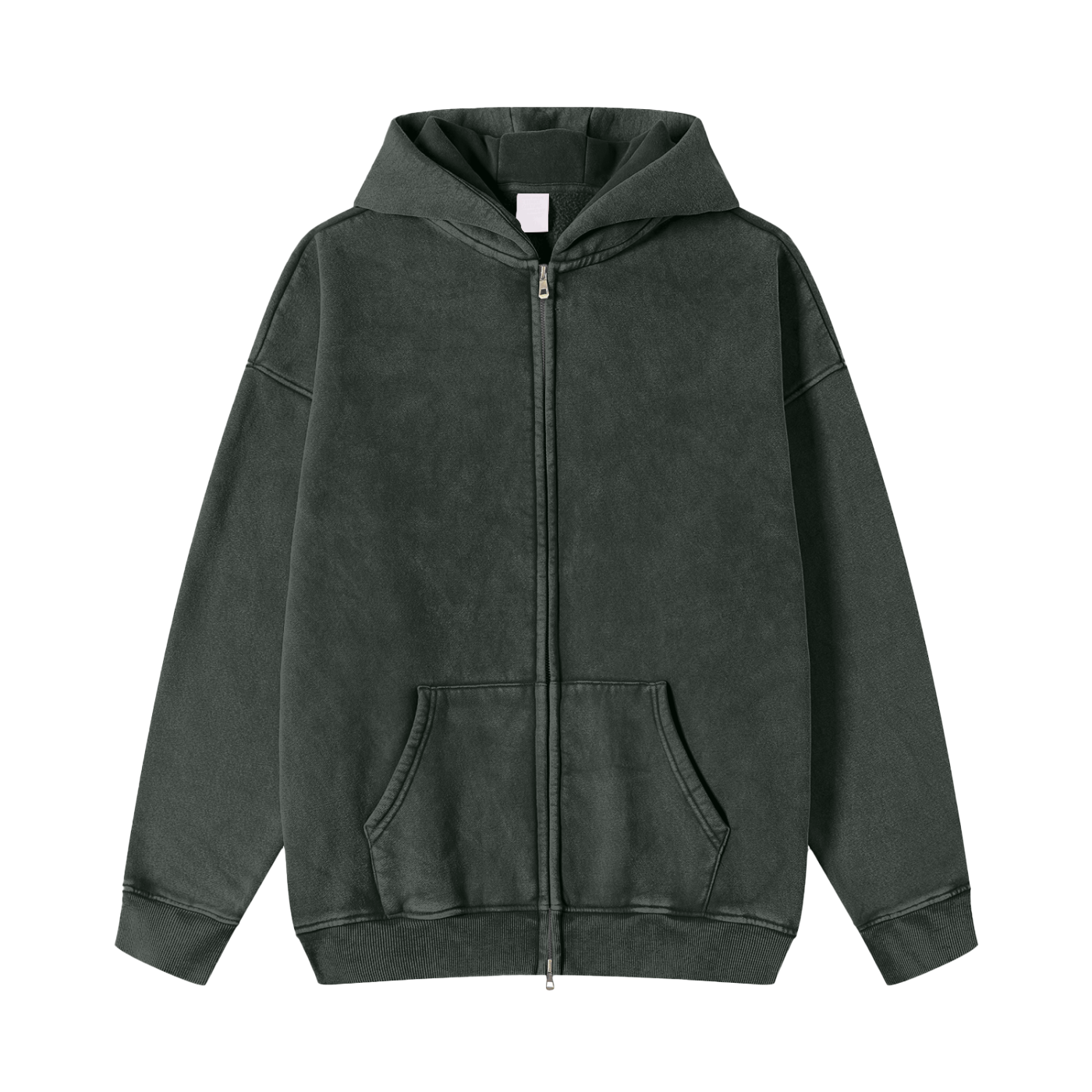 SNOW WASHED ZIP-THROUGH HOODIE