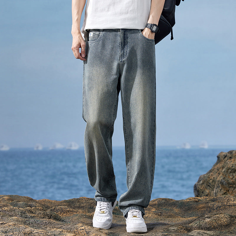 Jeans Men's Straight Wide Leg Casual Long Pants