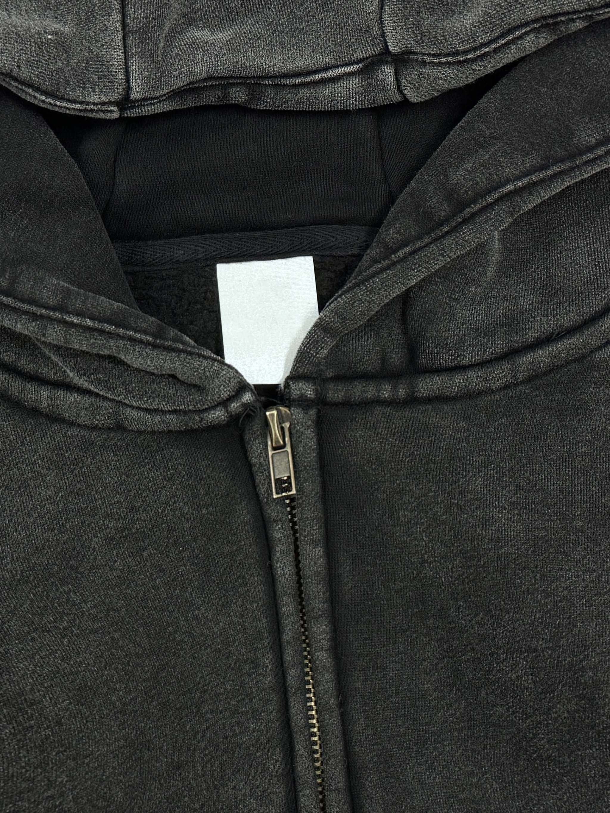 SNOW WASHED ZIP-THROUGH HOODIE